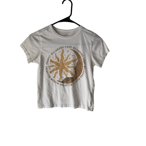 Billabong Shirt Celestial Small White Sun Moon Graphic Tee Short Sleeve Cotton - Picture 1 of 7